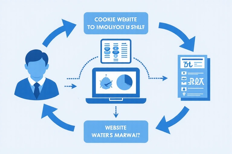 Diagram showing cookie usage flow